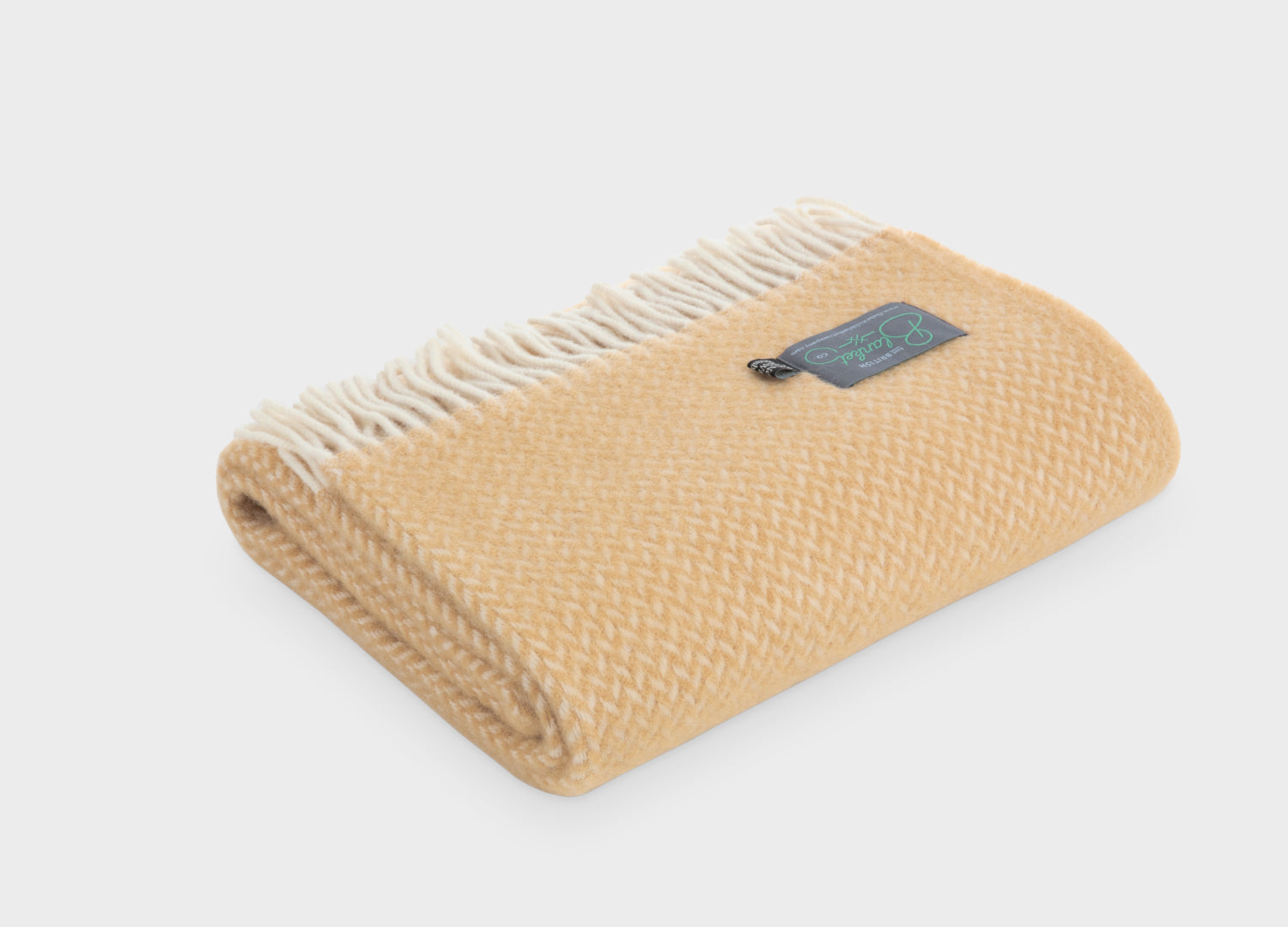Toffee Signature Small Herringbone Throw The British Blanket Company